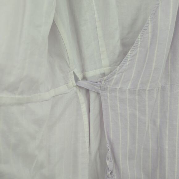 Gap Dress Womens XS Purple Ruffle Striped Linen Feminine Cottagecore Sundress - Picture 8 of 14